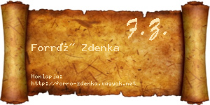 Forró Zdenka névjegykártya